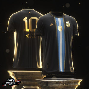 Celebrate Argentina's victory with the exclusive Lionel Messi Golden Bisht Jersey. A limited-edition design that showcases Messi's legacy. Perfect for collectors and football fans. Shop now for this iconic piece!